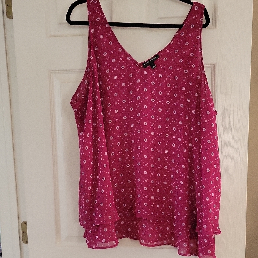 2 Pink Double Layer Chiffon Tops Sz 22 - Picture 5 of 7